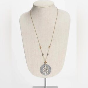 J.Jill ~ Gorgeous Nature's Palette Floral Leaf Pendant ~ NWOT